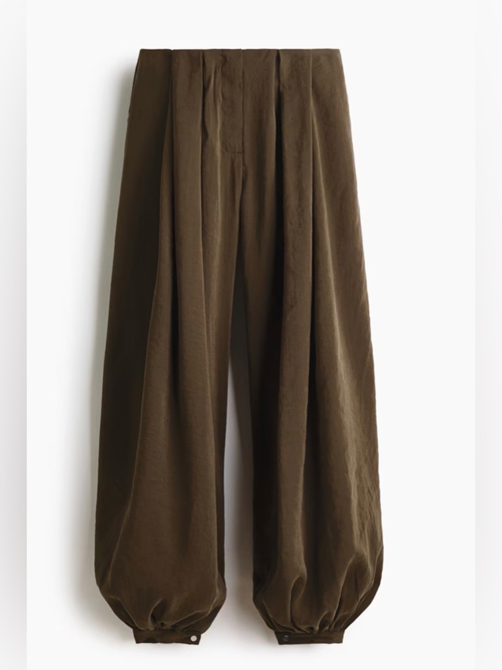H&M Olive Green Balloon-Leg Modal Pants - Picture 3 of 9